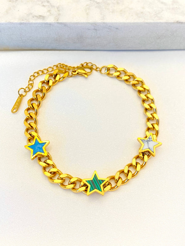 Pulsera Estrellas Colors Acero