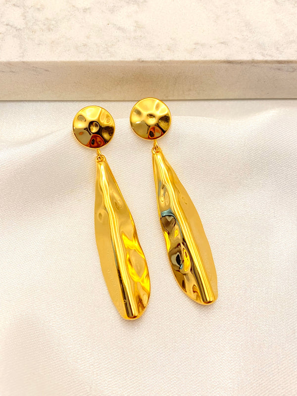 Arete Hoja Colgante Acero