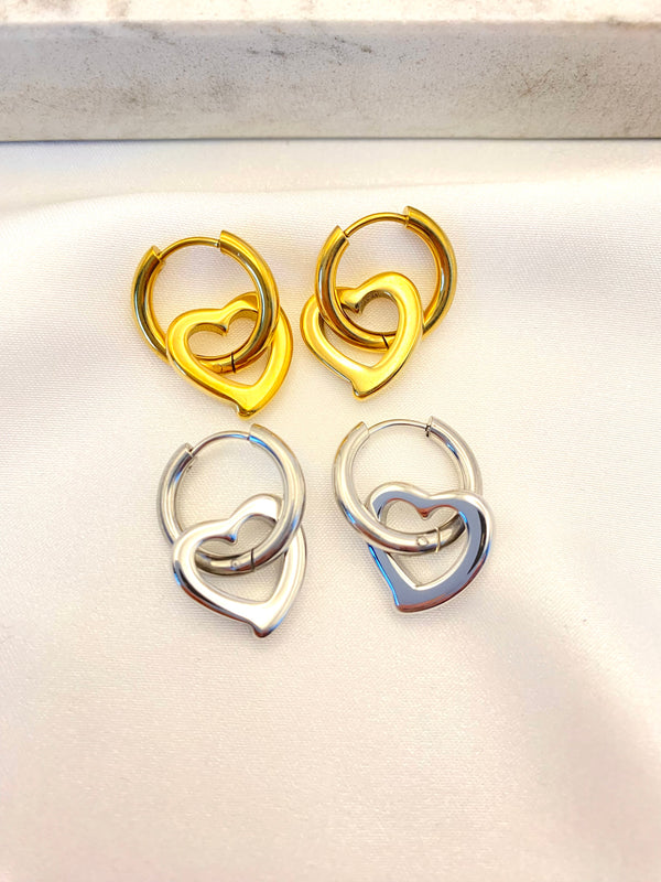 Huggie Corazon Silueta Acero