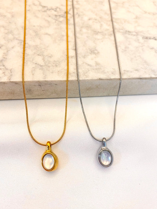 Collar Oval Cat Eye Acero