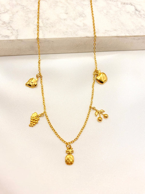 Collar Frutitas Dorado Acero