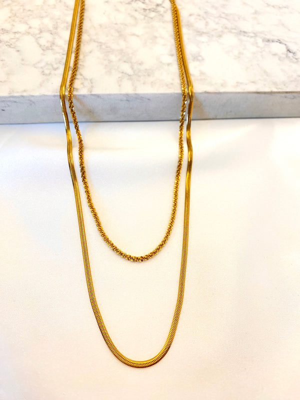 Cadena Larga Doble con Snake Acero