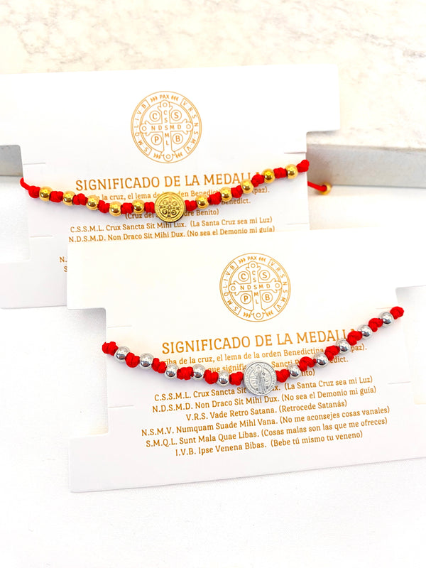 Pulsera Roja San Benito Acero