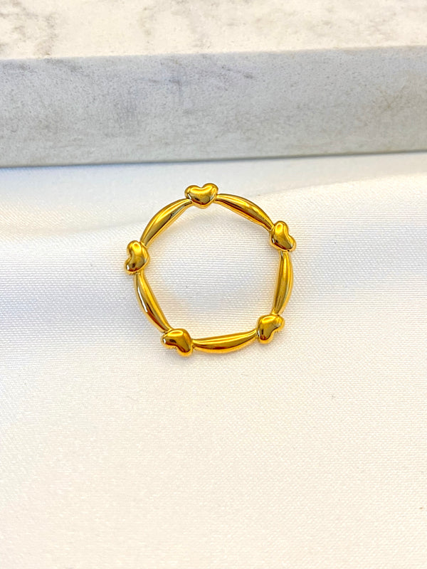 Anillo Corazoncitos Acero