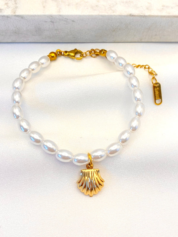 Pulsera Conchita Perlas Acero