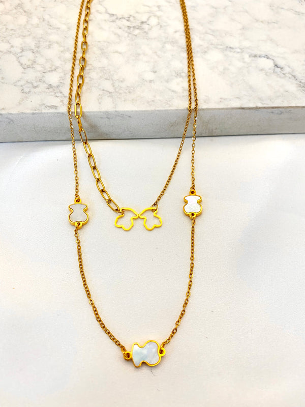 Set Eslabon Osito Dorado Acero