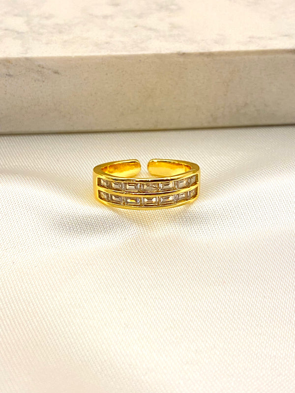 Anillo Dos Lineas Cristal