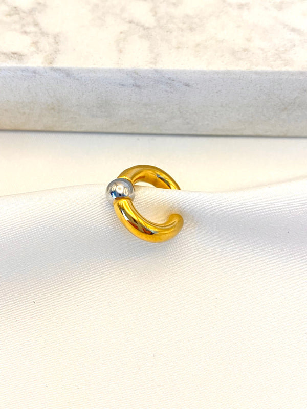 Earcuff Liso Balin BIcolor Acero