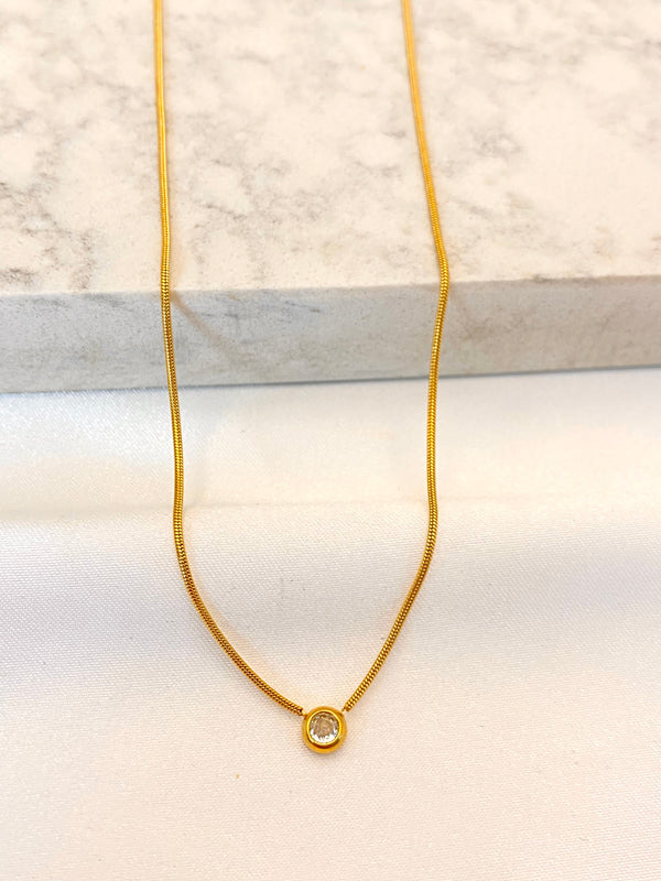 Collar Round Cristal Mini Acero