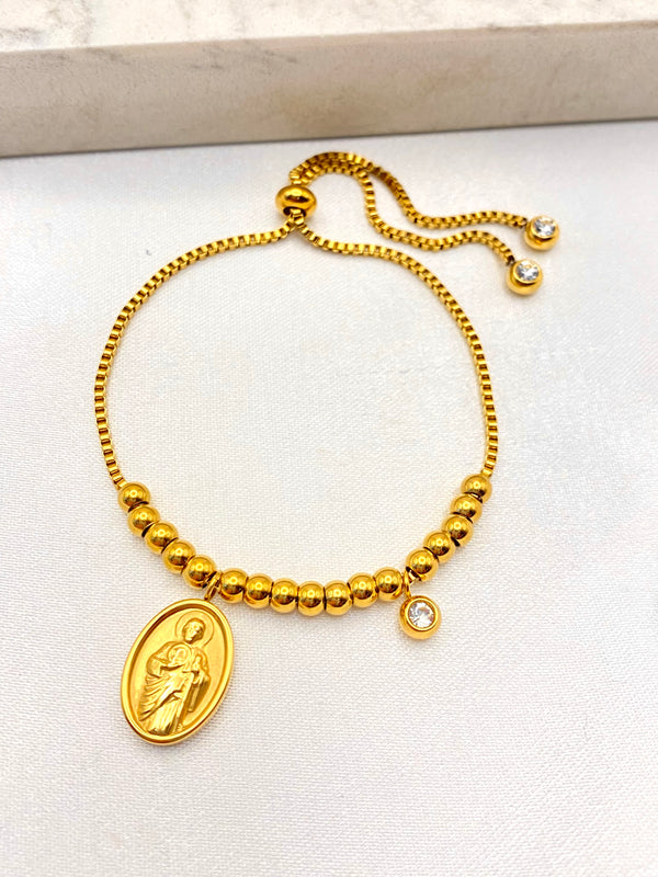 Pulsera San Juditas Dorado Acero