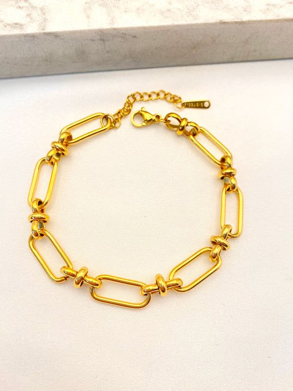 Pulsera Eslabones Combinados Acero