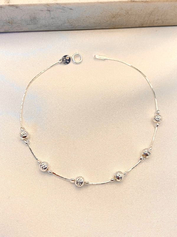 Pulsera Balines Grabados Plata