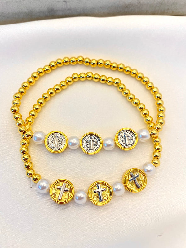 Pulsera Dijes San Benito & Pulsera Dijes Cruz