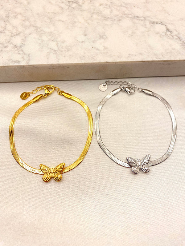 Pulsera Snake Mariposa Acero