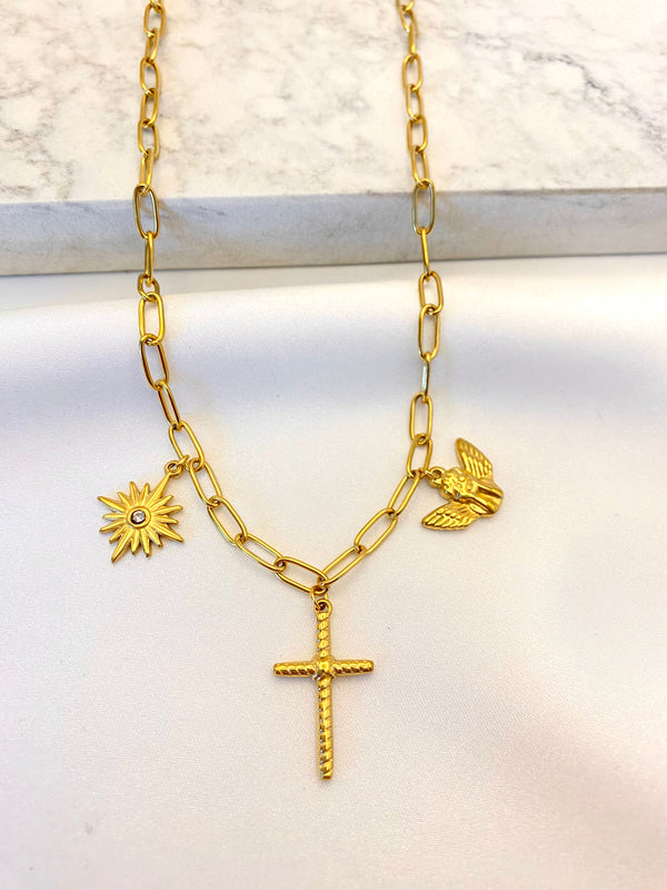 Collar Eslabones Angel Acero