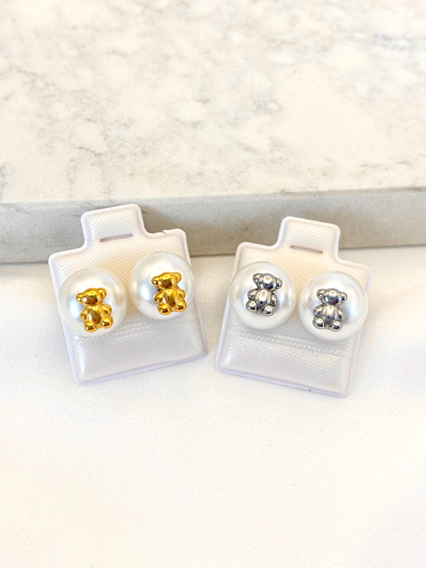 ARETE OSITO PERLA ACERO