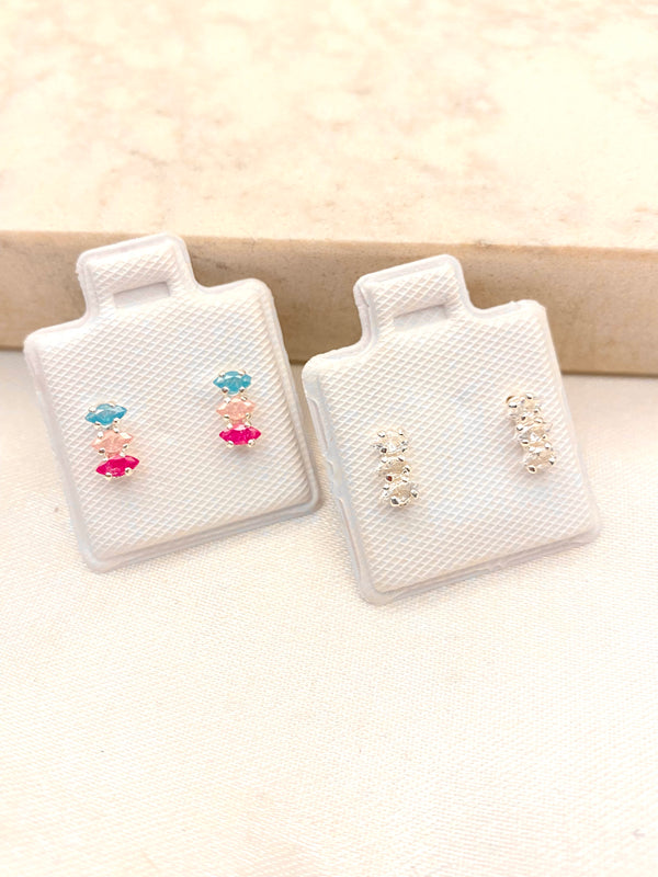 Broquel Triple Zirconia Plata