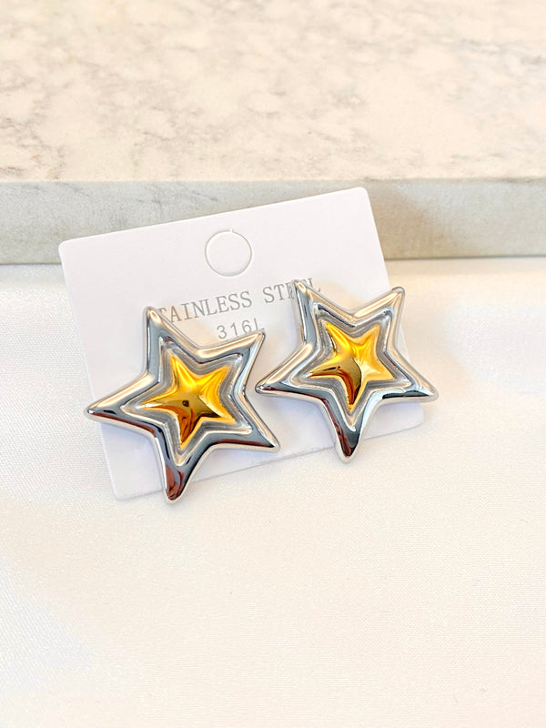 Arete Estrella Bicolor Acero