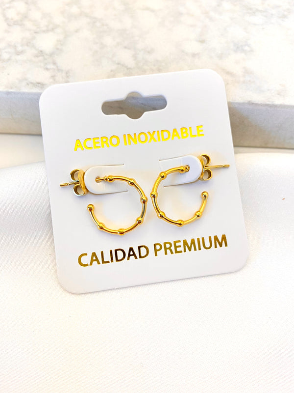 Arracada Delgada Balines Acero