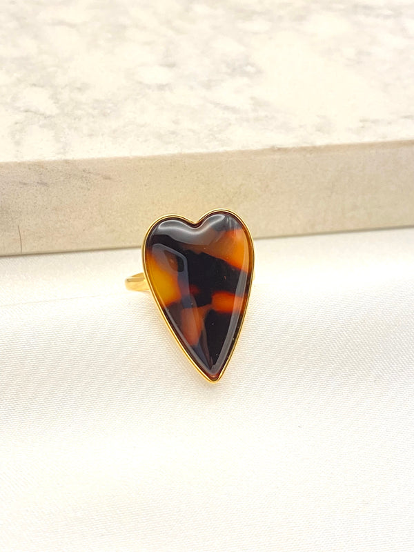 Anillo Corazon Carey Acero