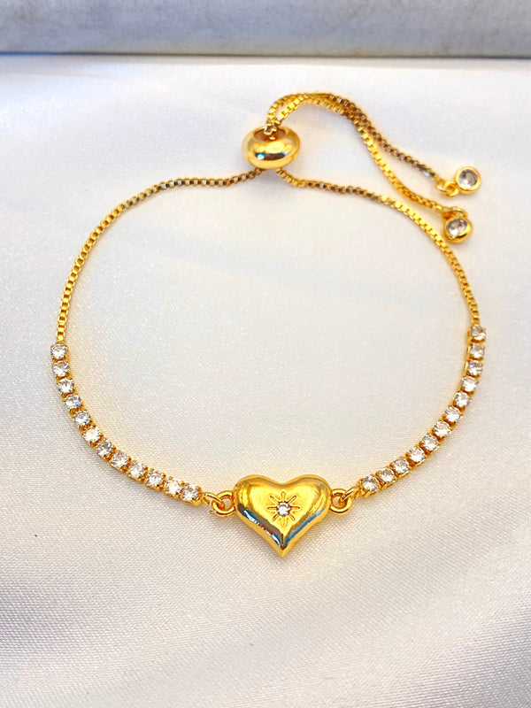 Pulsera Corazon Estrella Ajustable