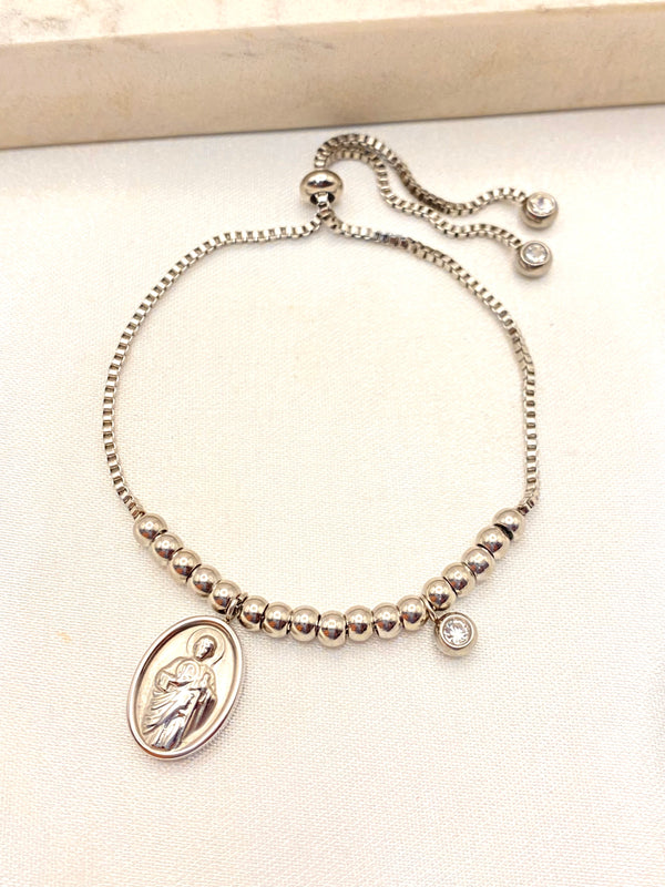 Pulsera San Juditas Ajustable Acero