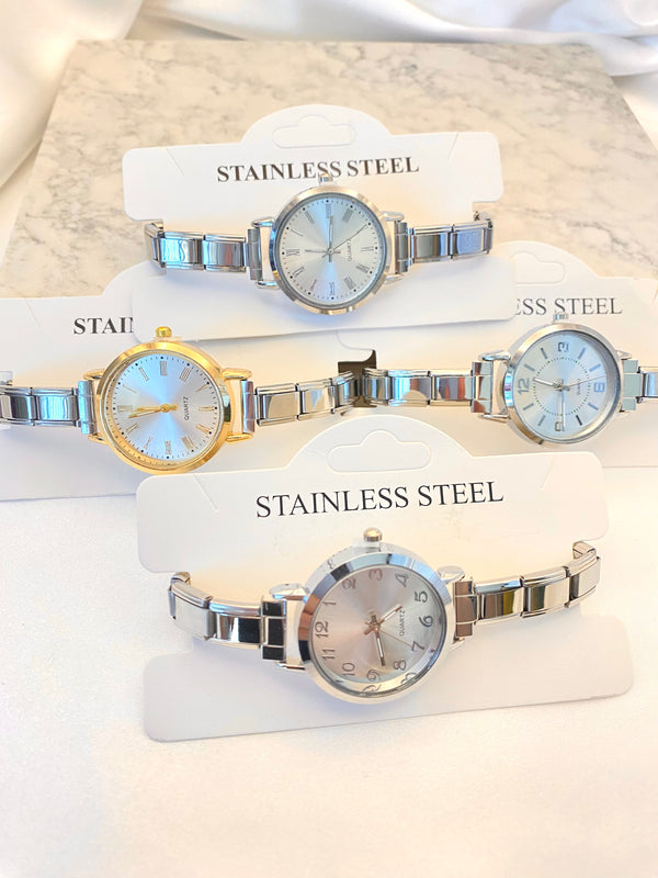 Pulsera Italiana Reloj Round Acero