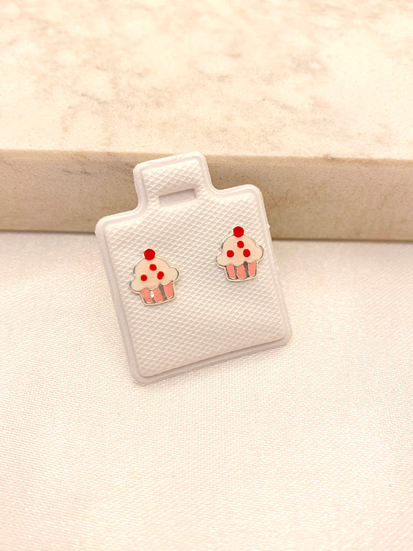Arete Gota Cupcake Plata