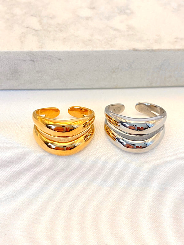 Anillo Doble Liso Acero