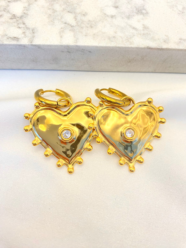 Huggie Corazon Cristal Grande Acero