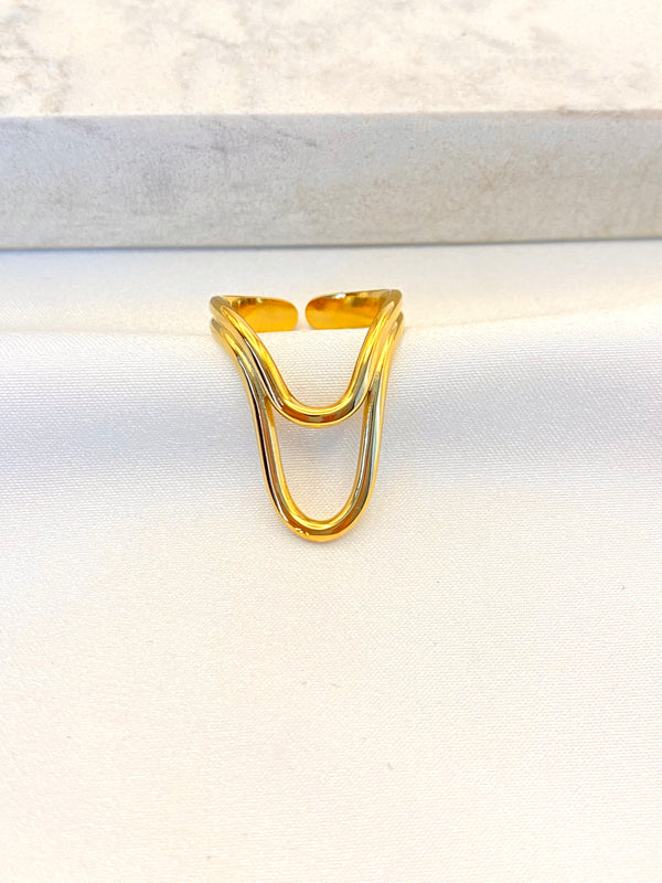 Anillo Doble Vertice Acero