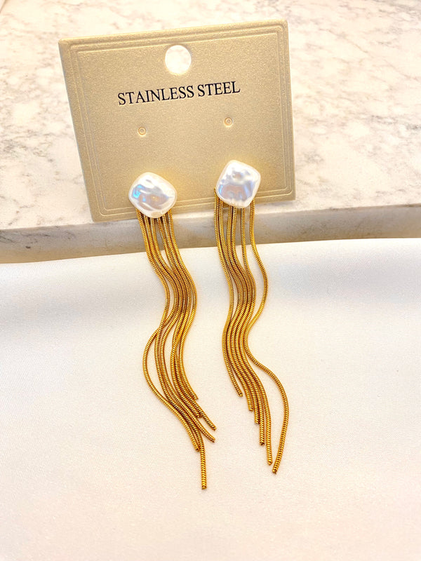 Arete Perla Stripes Acero