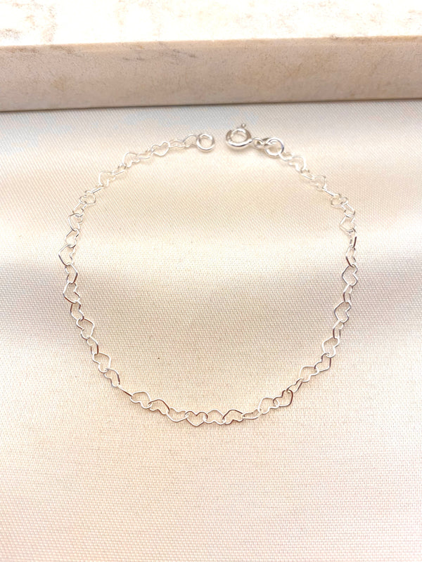Pulsera Corazon Seguido #2 Plata