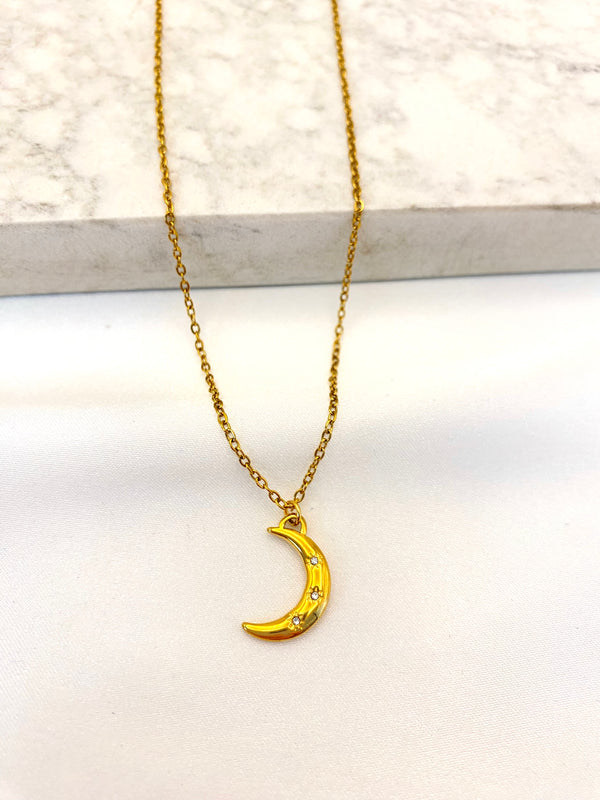 Collar Luna Estrellas Acero