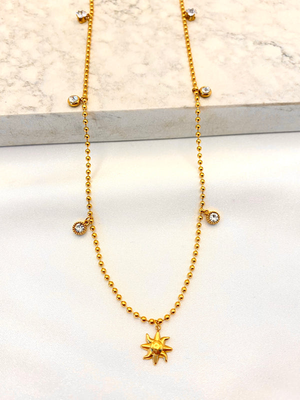 Collar Sol Balines Acero