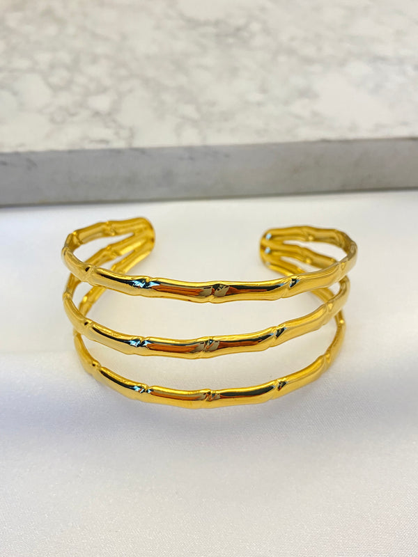 Pulsera Triple Bamboo Acero