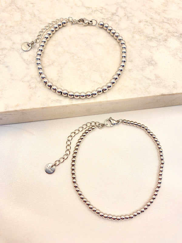 Pulsera Balines Plateada Acero