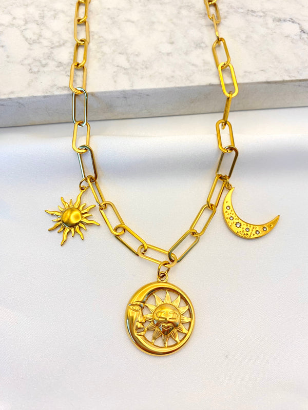 Collar Sol y Luna Acero