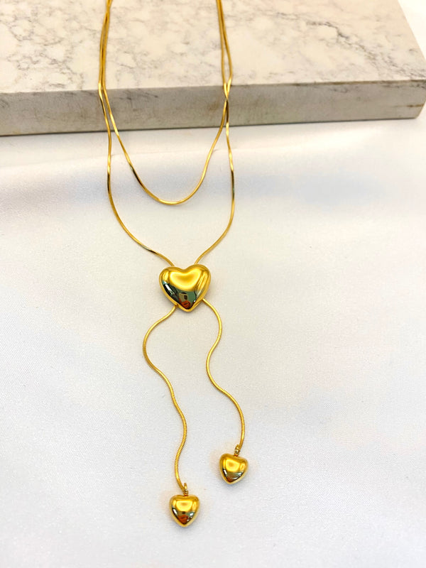 Collar Corbatin Corazon Acero