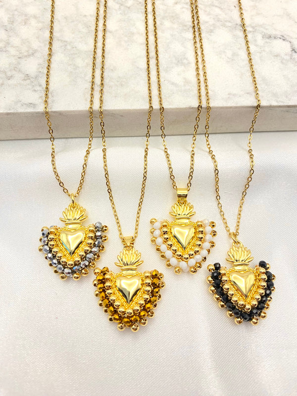 Collar Sagrado Corazon Cristal