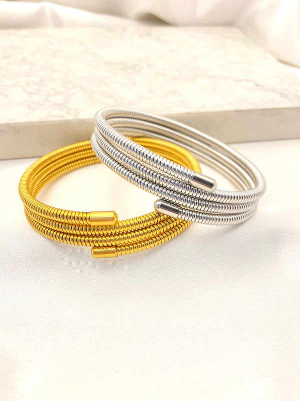 Pulsera Espiral 3 Lineas Acero