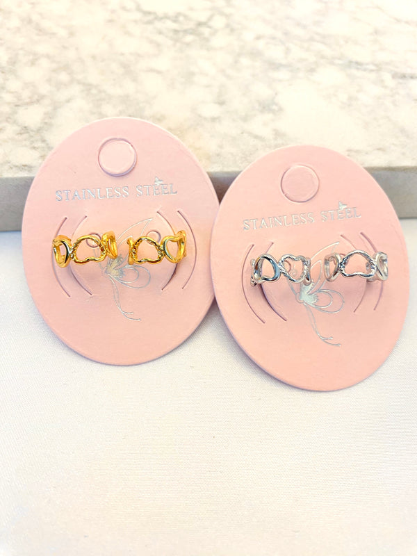 Set Earcuffs Corazon Acero