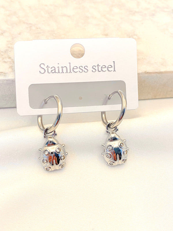 Arete Mariquita Zirconia Acero