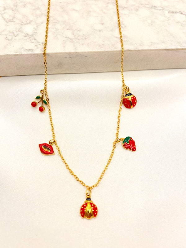 Collar Dijes Esmaltados Acero