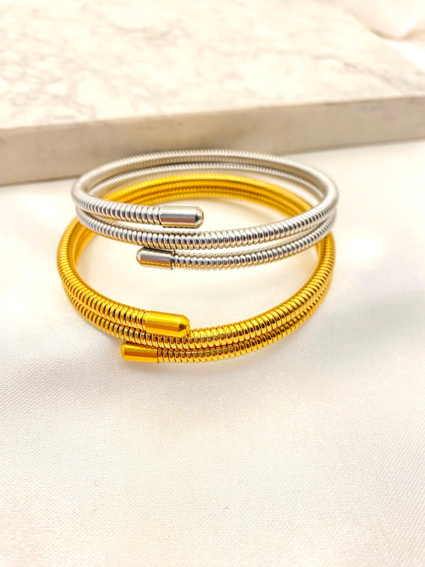 Pulsera Espiral 2 Lineas Acero