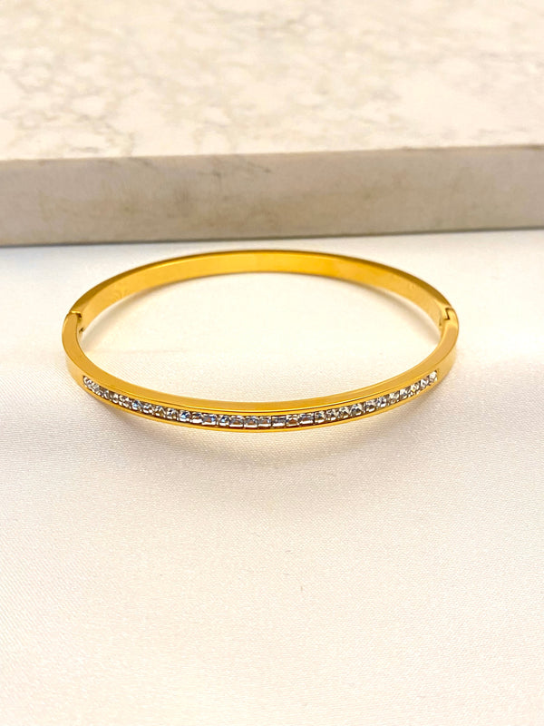 Pulsera Oval Zirconias Acero
