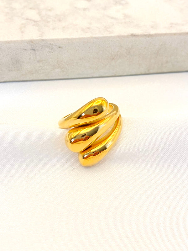 Anillo Triple Gota Acero