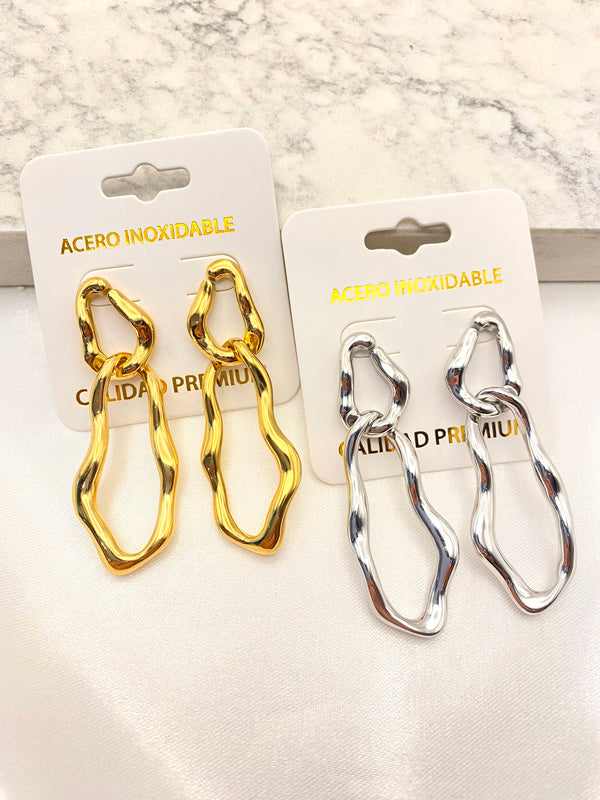 Arete Largo Eslabones Ondulados Acero