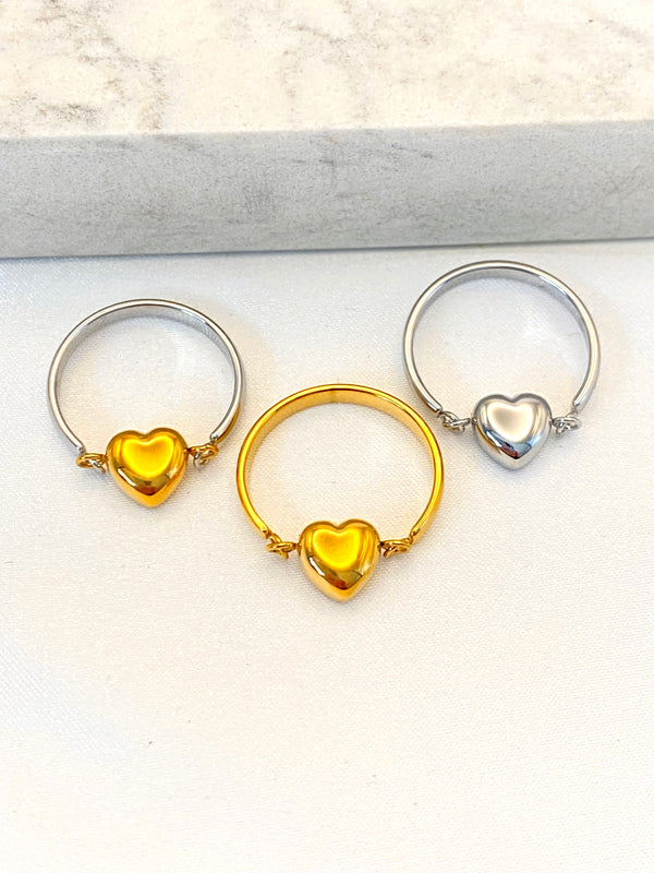 Anillo Corazon Acero