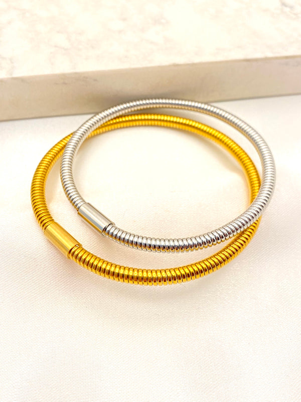 Pulsera Tipo Resorte Sencilla Acero